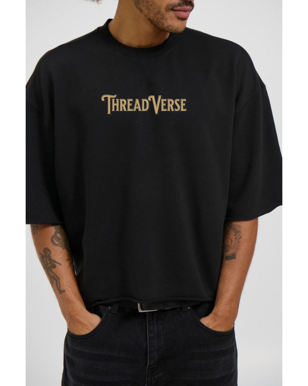 ThreadVerse | Samurai Moth Oversized T-Shirt | Anime Streetwear | Unisex Black Graphic Tee | DTF Printed