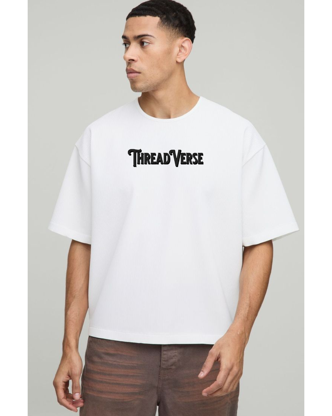 ThreadVerse | Cassette Wolf Oversized T-Shirt | Anime Streetwear | Unisex White Graphic Tee | DTF Printed