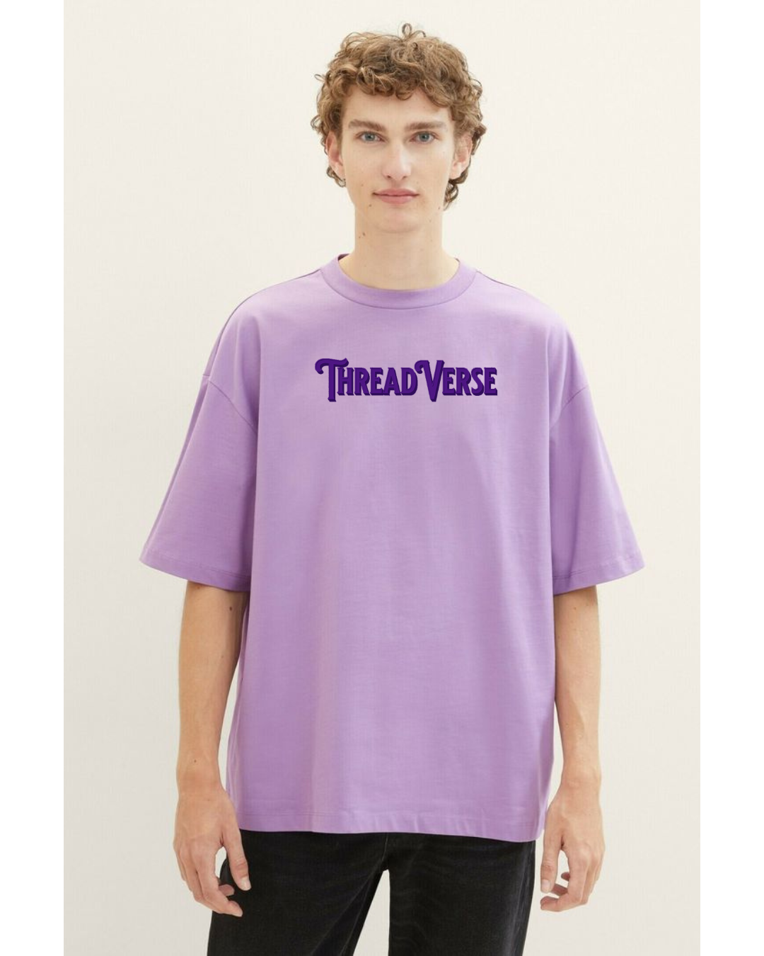 ThreadVerse | Koi Eye Oversized T-Shirt | Anime Streetwear | Unisex Lavender Graphic Tee | DTF Printed