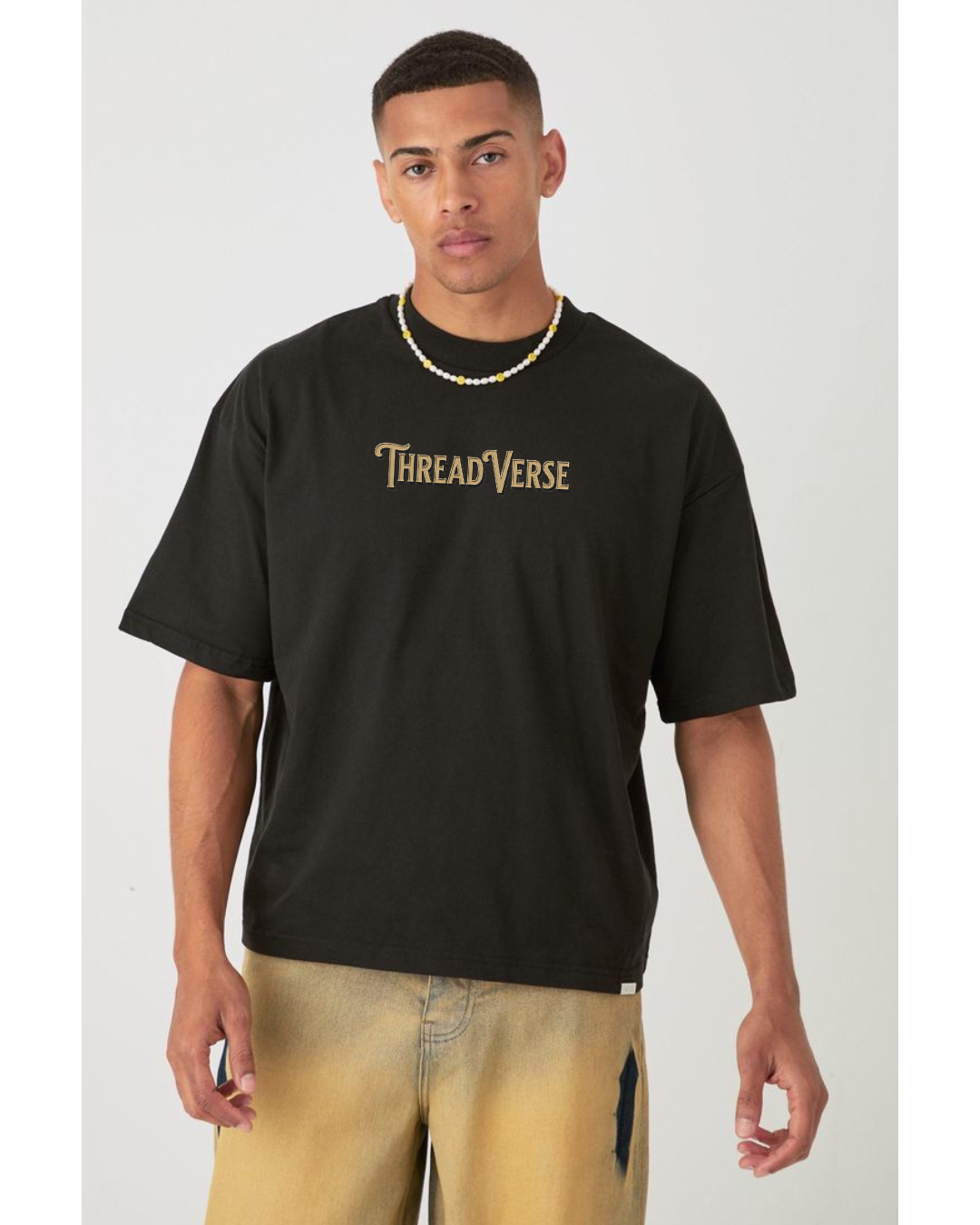 ThreadVerse | Samurai Moth Oversized T-Shirt | Anime Streetwear | Unisex Black Graphic Tee | DTF Printed