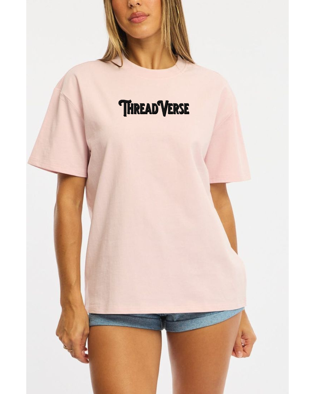 ThreadVerse | Skeleton Girl Oversized T-Shirt | Anime Streetwear | Unisex Pink Graphic Tee | DTF Printed