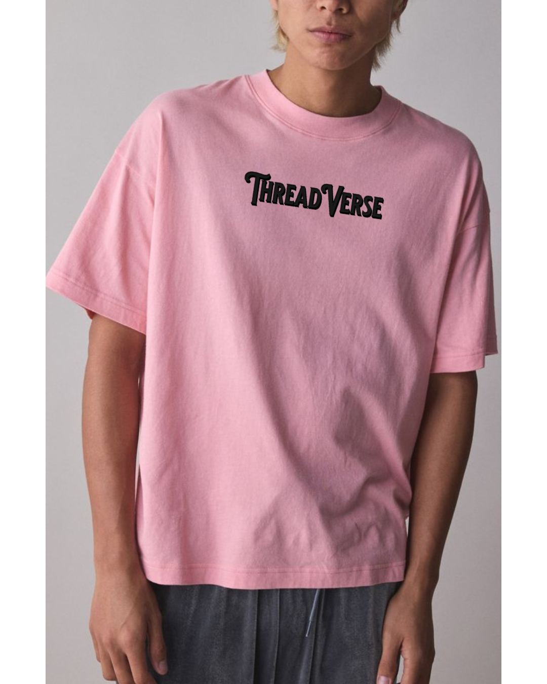 ThreadVerse | Skeleton Girl Oversized T-Shirt | Anime Streetwear | Unisex Pink Graphic Tee | DTF Printed