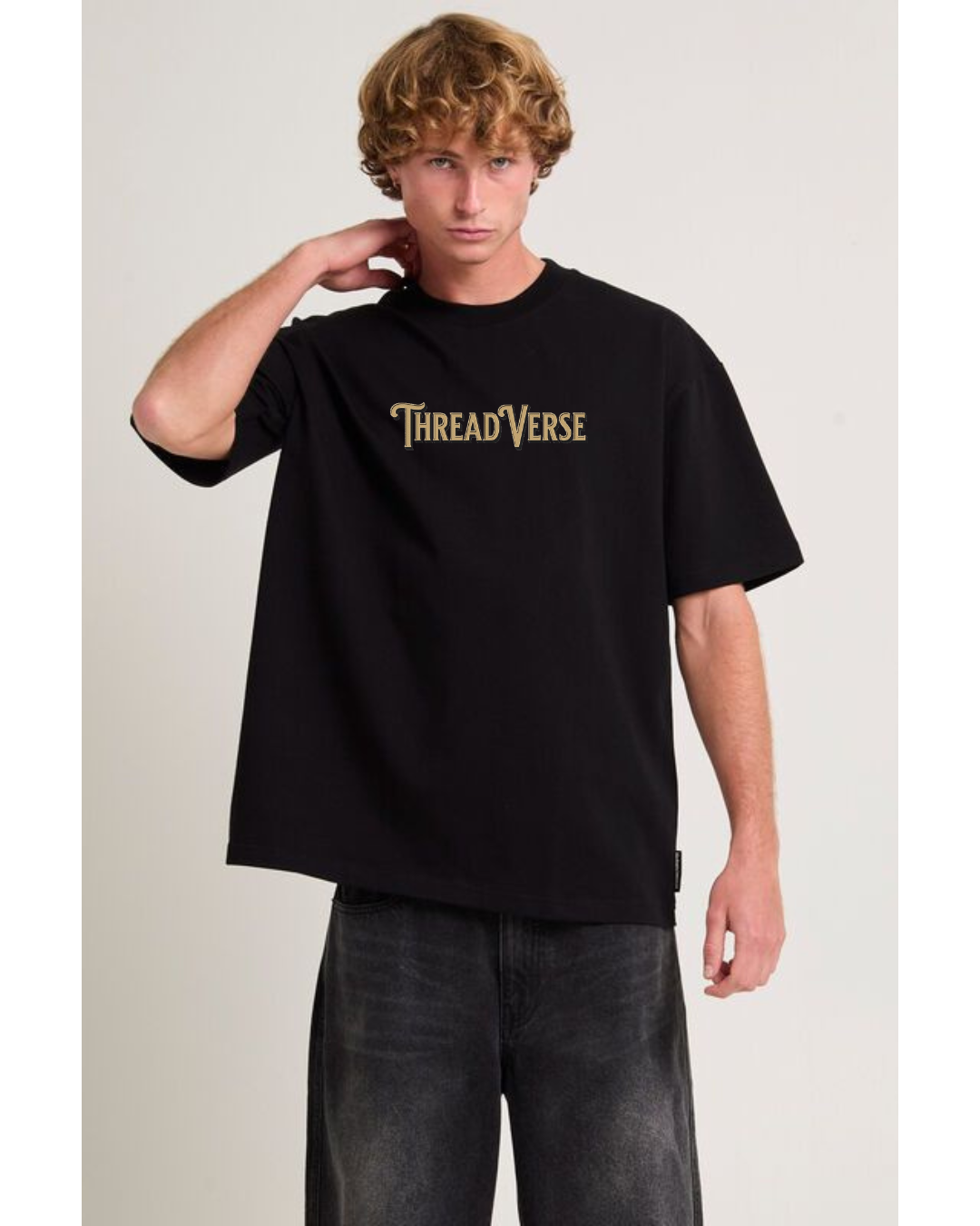 ThreadVerse | Samurai Moth Oversized T-Shirt | Anime Streetwear | Unisex Black Graphic Tee | DTF Printed