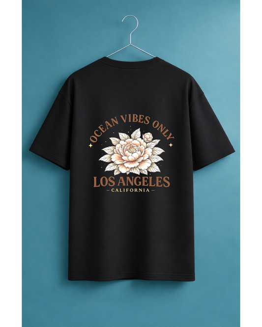 Ocean Vibes Only Oversized Graphic T-Shirt – LA California Aesthetic Streetwear Tee