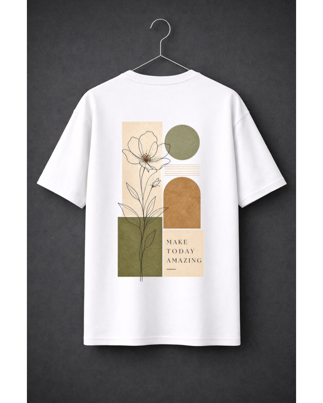Make Today Amazing Oversized Graphic T-Shirt – Minimal Floral Aesthetic Tee