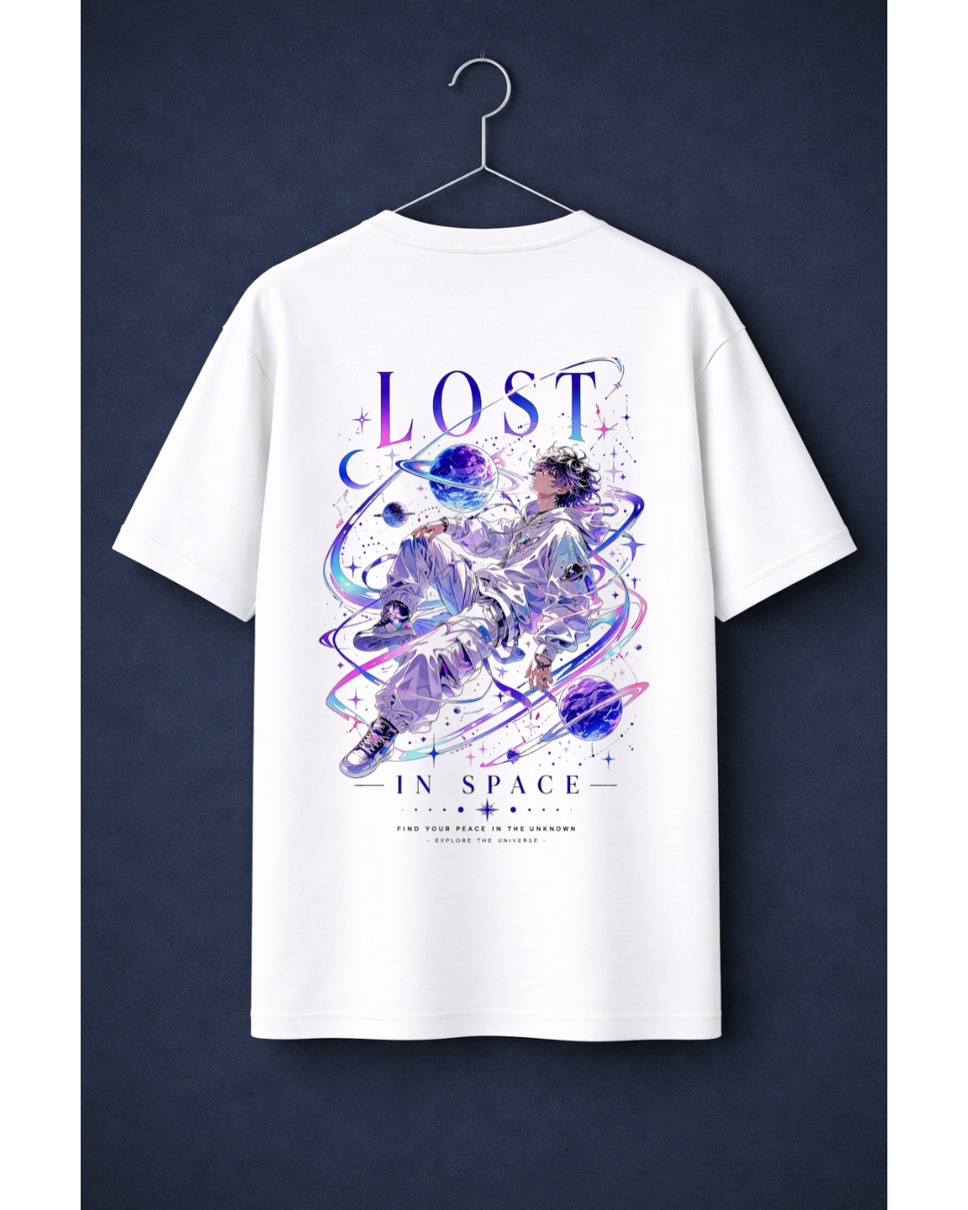 Lost in Space Anime Oversized T-Shirt – Cosmic Aesthetic Streetwear