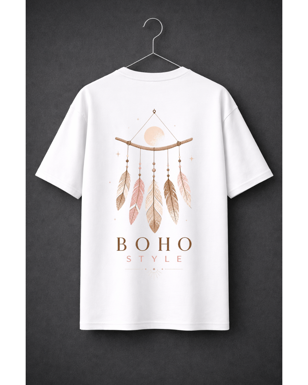 Boho Style Oversized Graphic T-Shirt – Dreamcatcher Aesthetic Tee