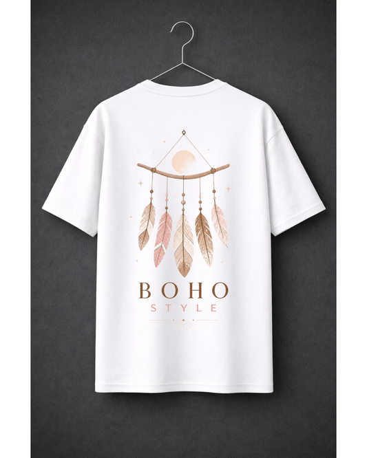 Boho Style Oversized Graphic T-Shirt – Dreamcatcher Aesthetic Tee