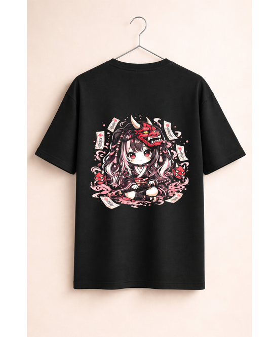 Kawaii Oni Girl Anime T-Shirt Cute Demon Streetwear
