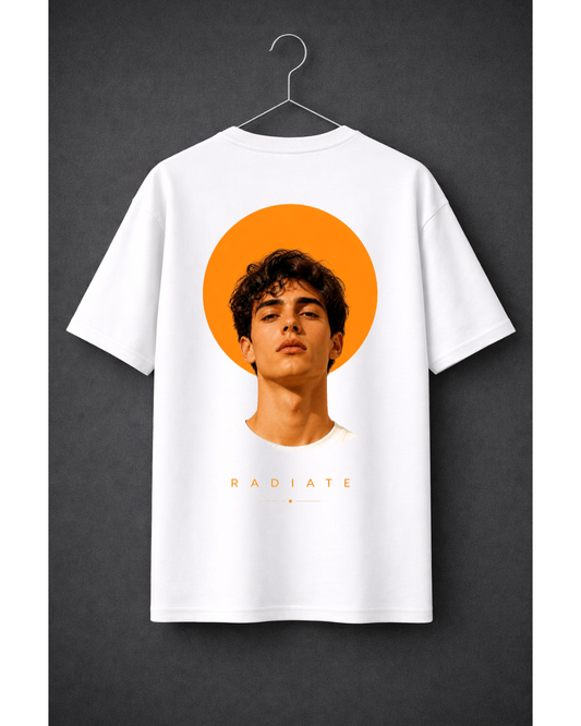 Radiate Oversized Graphic T-Shirt – Minimal Sun Aura Aesthetic Streetwear Tee