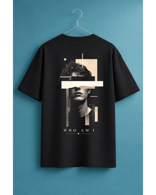 Who Am I Oversized Graphic T-Shirt – Abstract Portrait Streetwear Tee