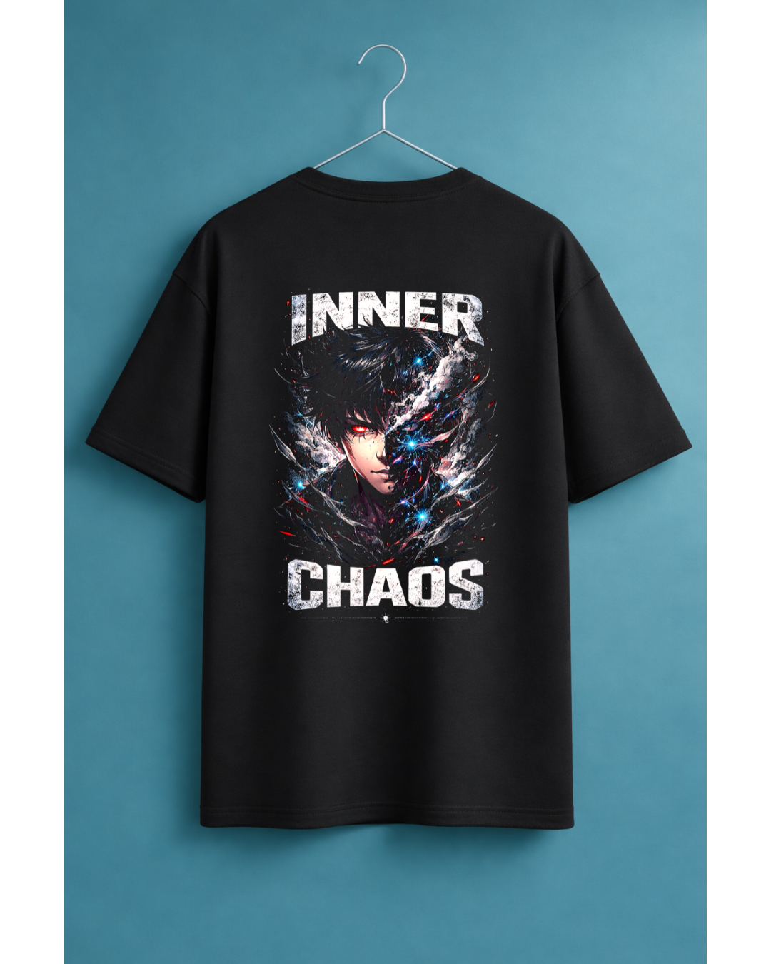 Inner Chaos Anime Oversized T-Shirt – Dark Aesthetic Streetwear