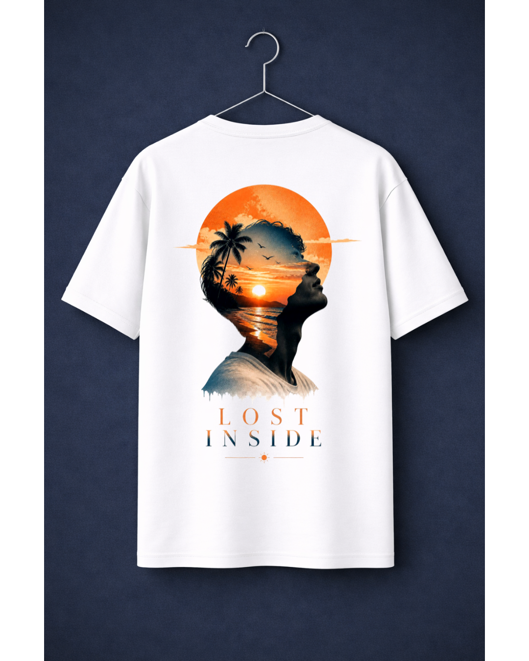 Lost Inside Oversized Graphic T-Shirt – Sunset Silhouette Aesthetic Streetwear Tee