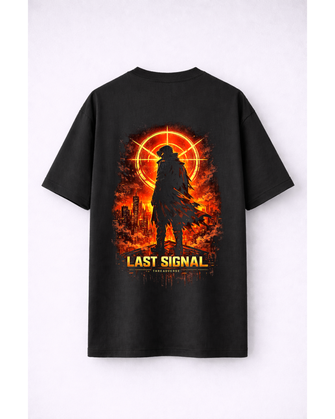 Last Signal Oversized Graphic T-Shirt – Streetwear Back Print Tee