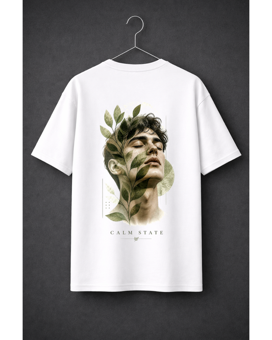 Calm State Oversized Graphic T-Shirt – Nature Aesthetic Minimal Tee