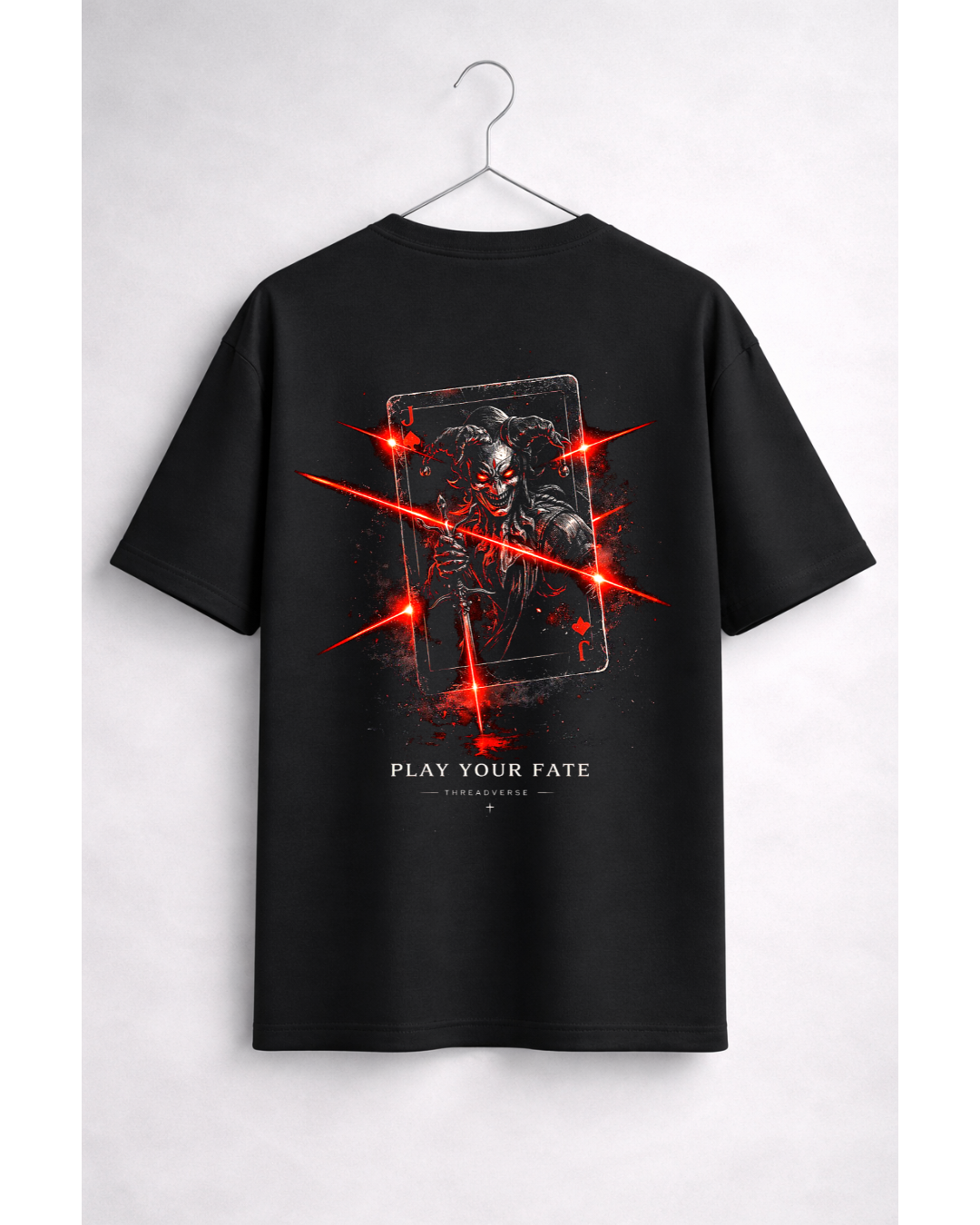 Play Your Fate Oversized Graphic T-Shirt – Dark Streetwear Joker Tee