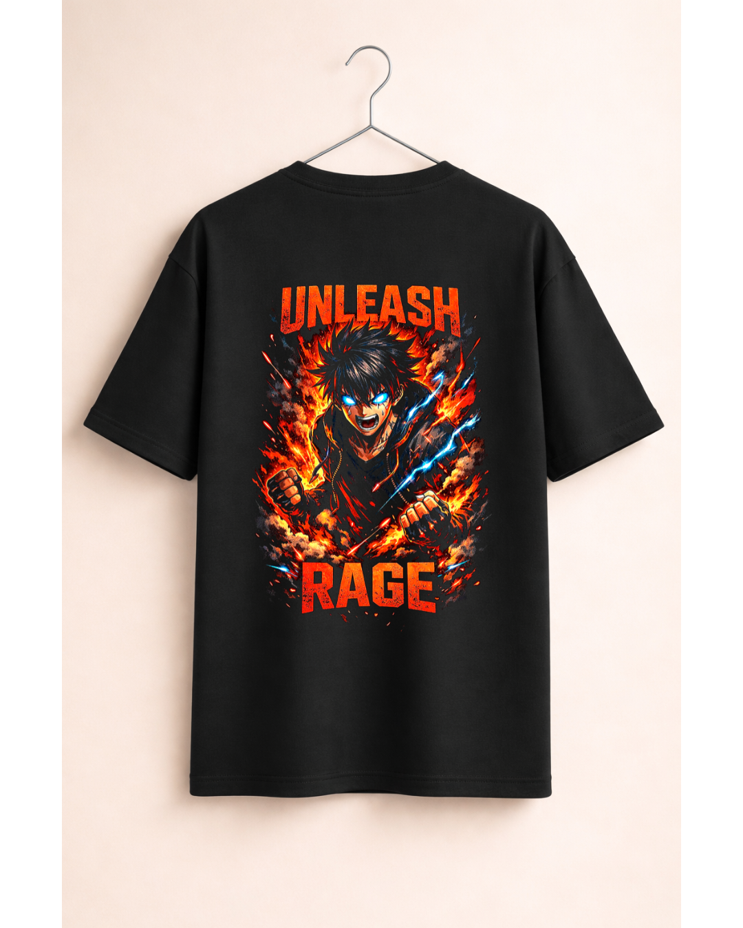 Unleash Rage Anime Oversized T-Shirt – Fire Power Streetwear