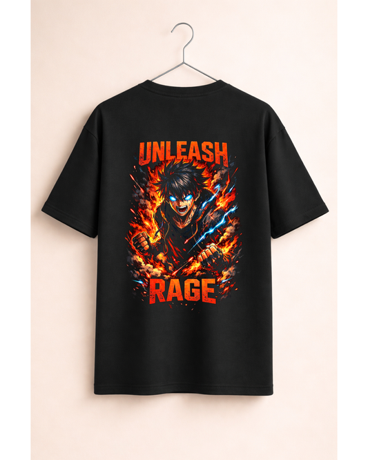 Unleash Rage Anime Oversized T-Shirt – Fire Power Streetwear