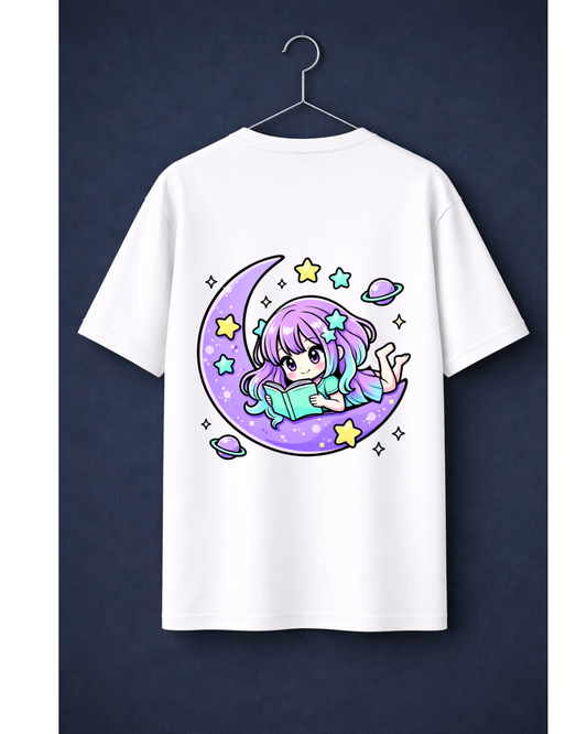 Kawaii Moon Girl Anime T-Shirt Cute Aesthetic Streetwear