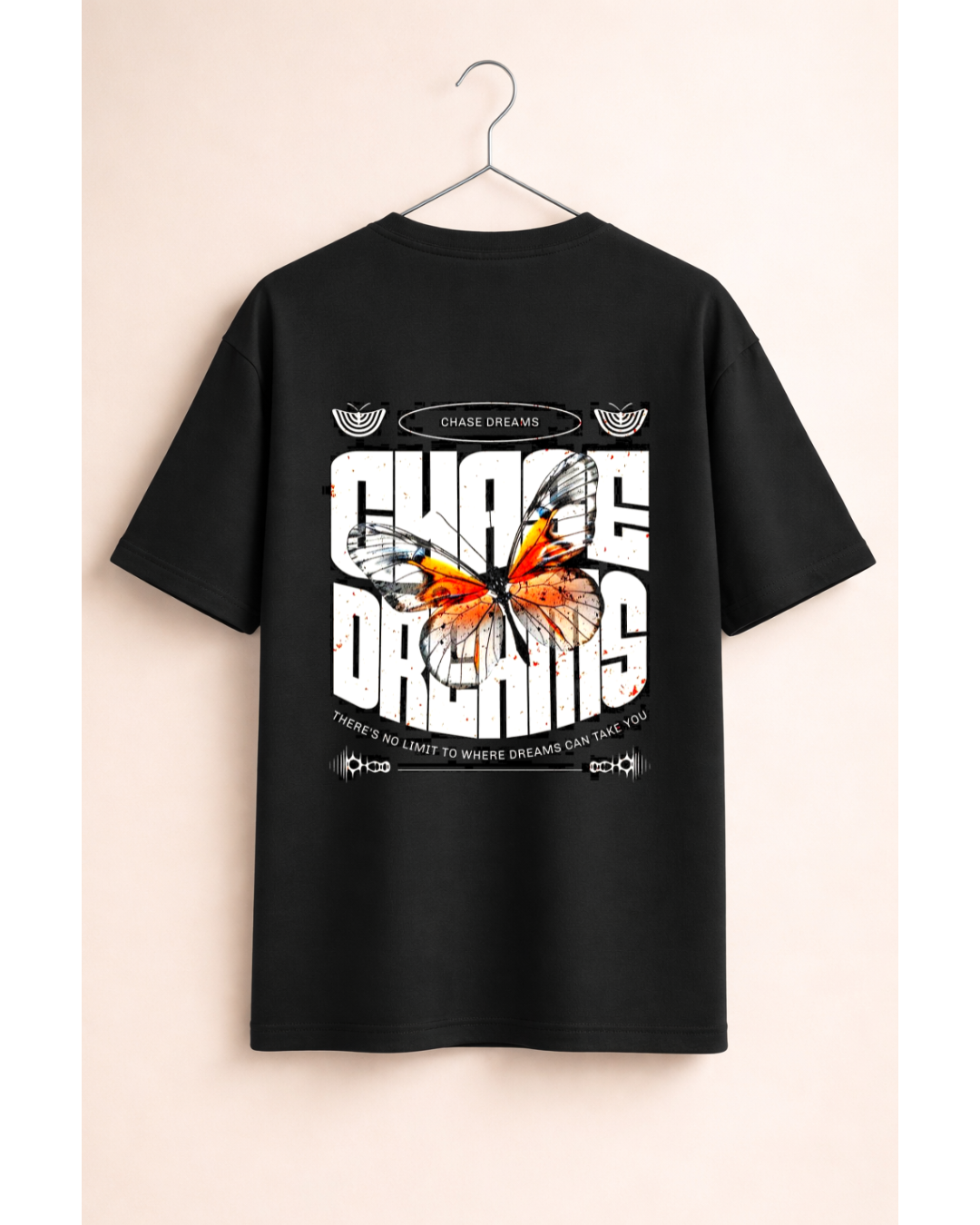 Threadverse “Chase Dreams” Butterfly Oversized T-Shirt – Premium Streetwear Back Print