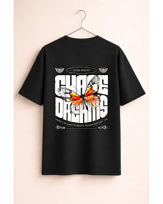 Threadverse “Chase Dreams” Butterfly Oversized T-Shirt – Premium Streetwear Back Print